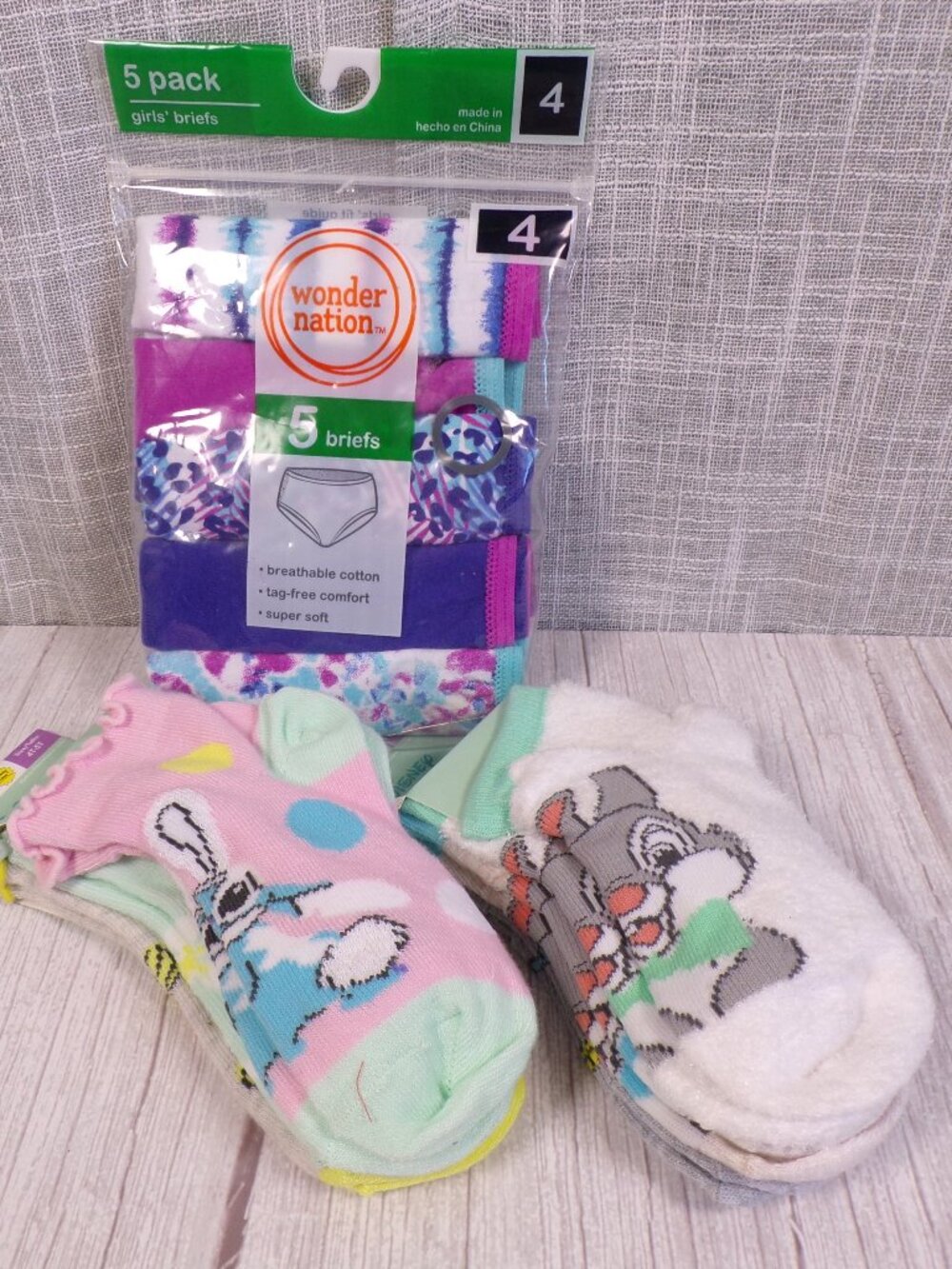 NWT Girl's 4 Underwear & Sock Bundle